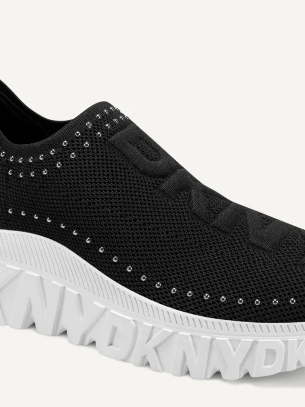 Chunky Knit studs sleep on Sneakers by DKNY , 8.5 Black Lillie model